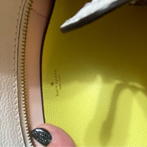Kate Spade Leather Eva‎ Colorblock Medium Top Zip Satchel Bag in Limelight - Picture 8 of 11